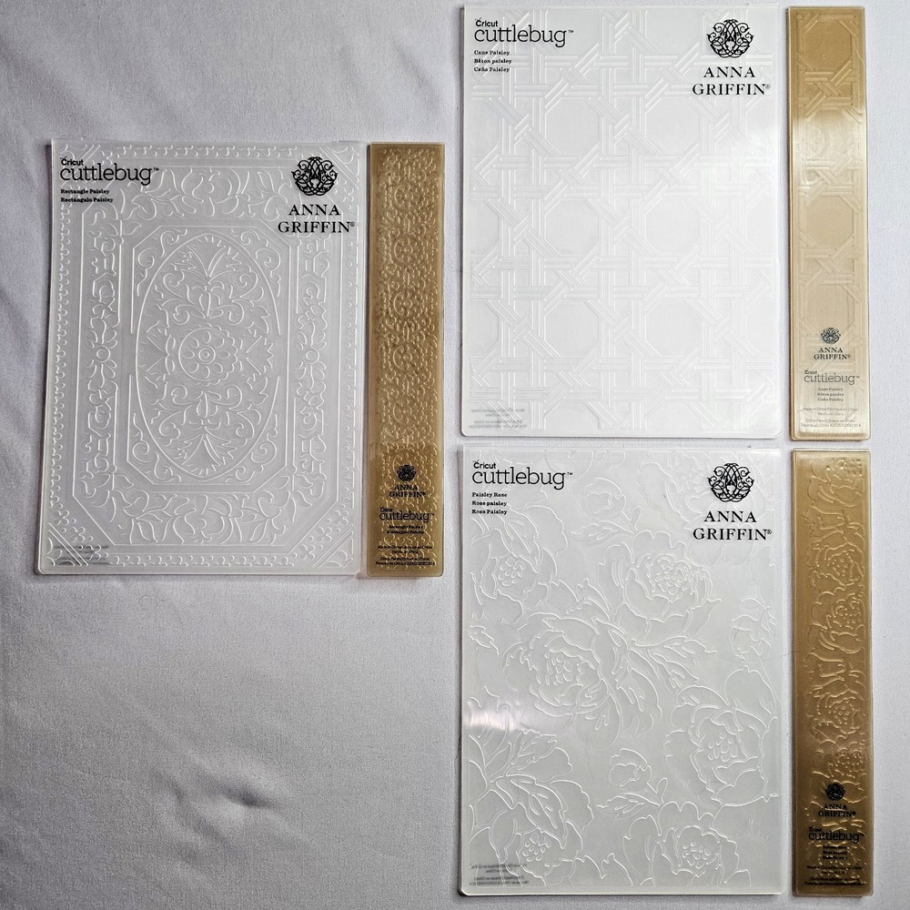 Anna Griffin Embossing Folder & Border 5x7 + 1x7‎ Paisley Set Of 3